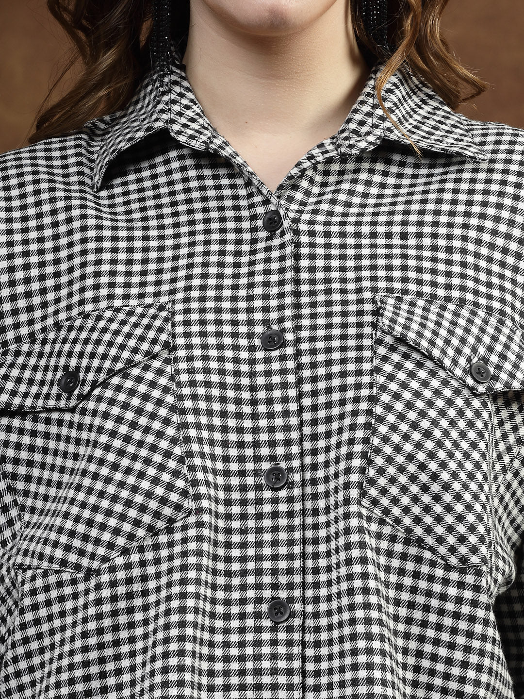 Semi Woolen Checked Wool Blend Co-Ord Set