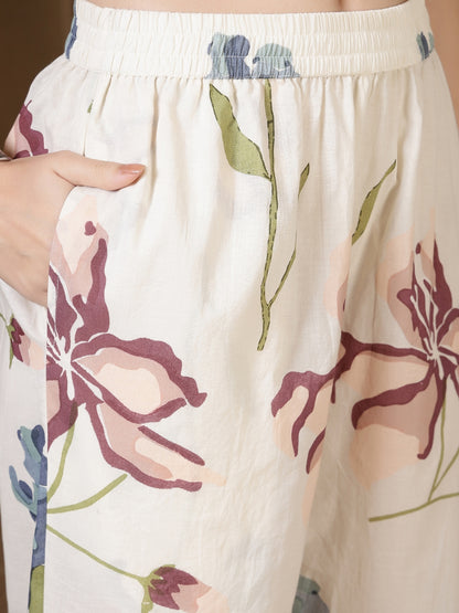 Straight Pure Cotton Printed Kurta Set