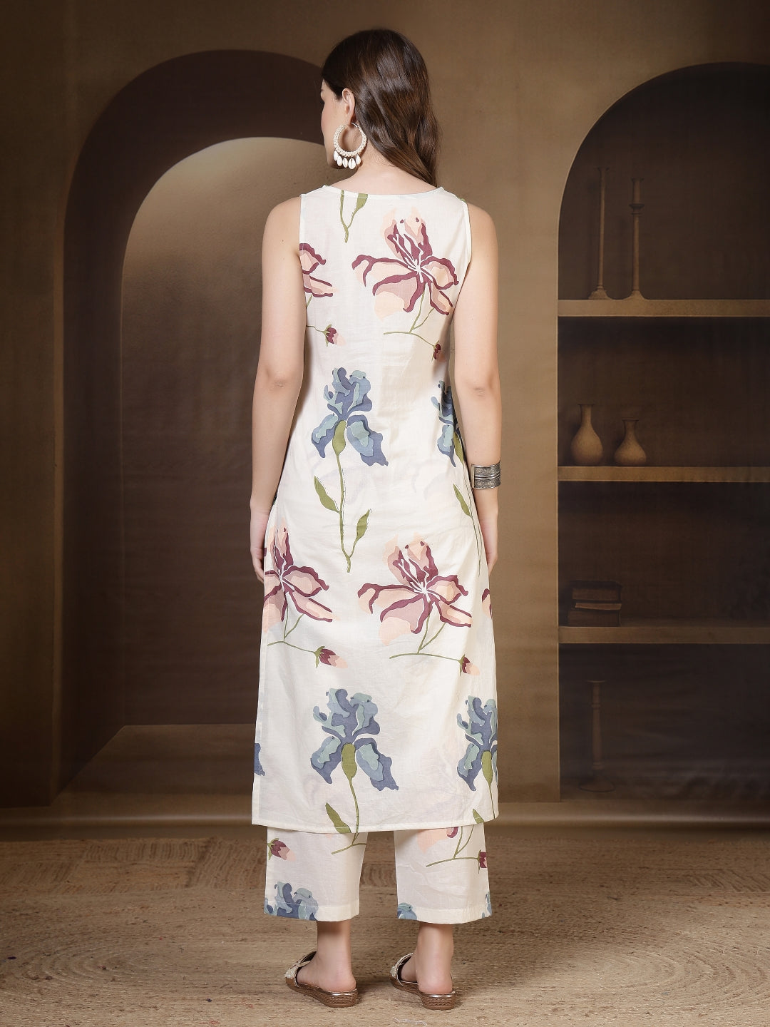 Straight Pure Cotton Printed Kurta Set