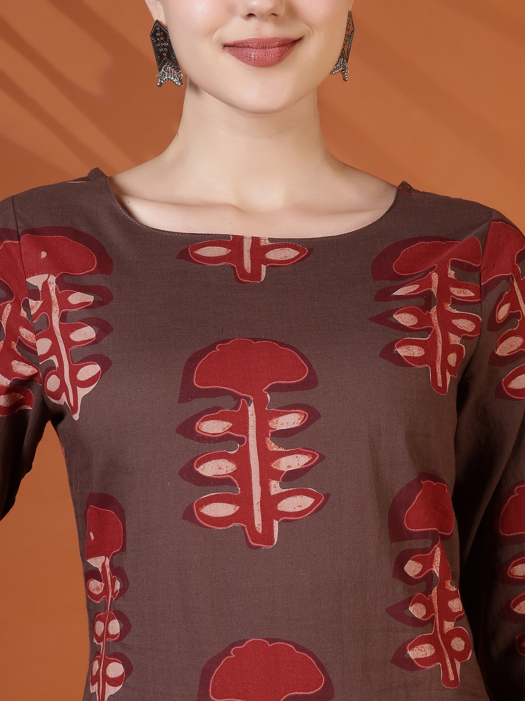 Straight Pure Cotton Printed Kurta Set