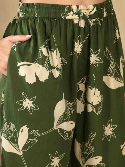 Straight Pure Cotton Printed Kurta Set