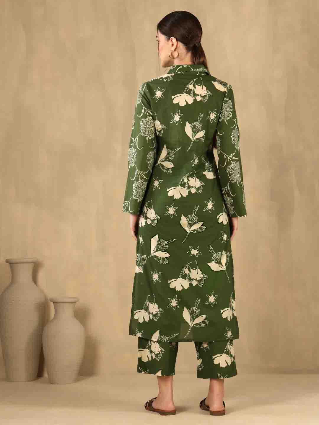 Straight Pure Cotton Printed Kurta Set