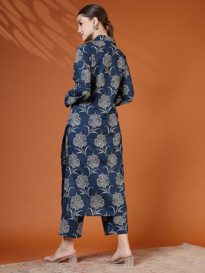 Straight Pure Cotton Printed Kurta Set