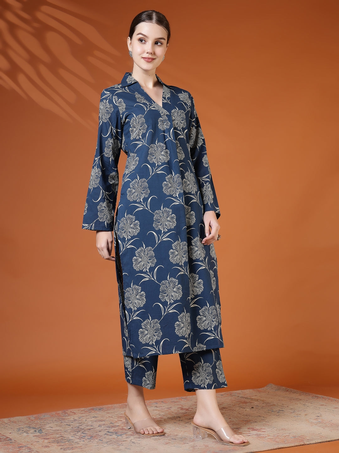 Straight Pure Cotton Printed Kurta Set