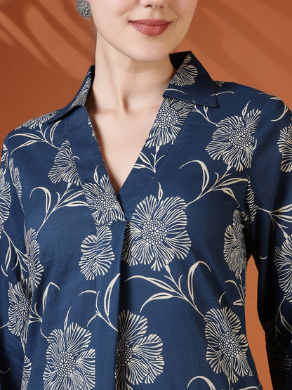 Straight Pure Cotton Printed Kurta Set
