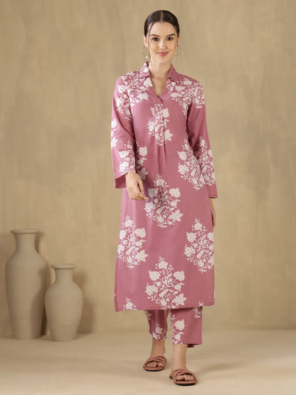 Straight Pure Cotton Printed Kurta Set