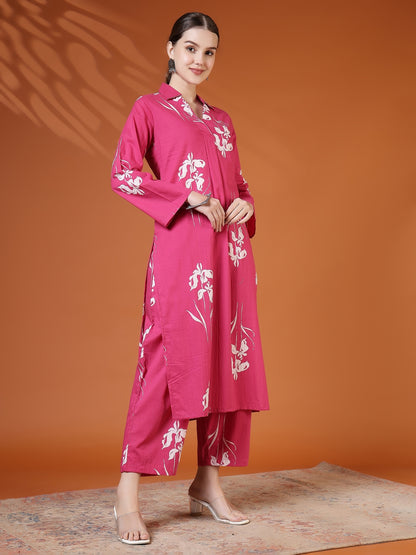 Straight Pure Cotton Printed Kurta Set