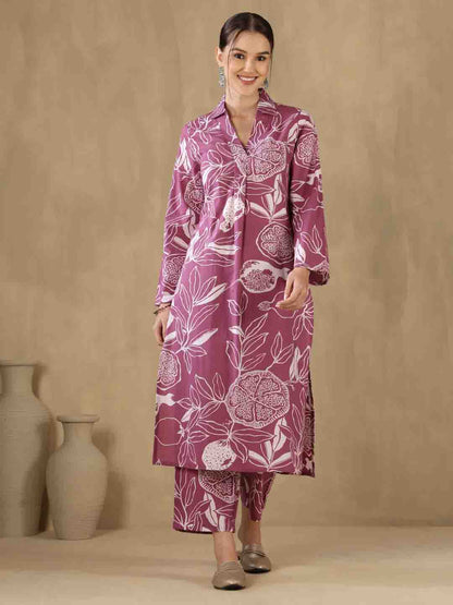 Straight Pure Cotton Printed Kurta Set