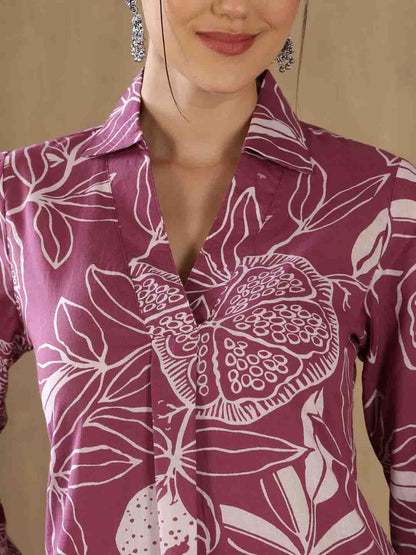 Straight Pure Cotton Printed Kurta Set