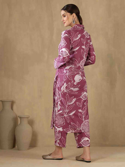 Straight Pure Cotton Printed Kurta Set