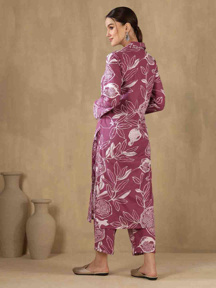 Straight Pure Cotton Printed Kurta Set