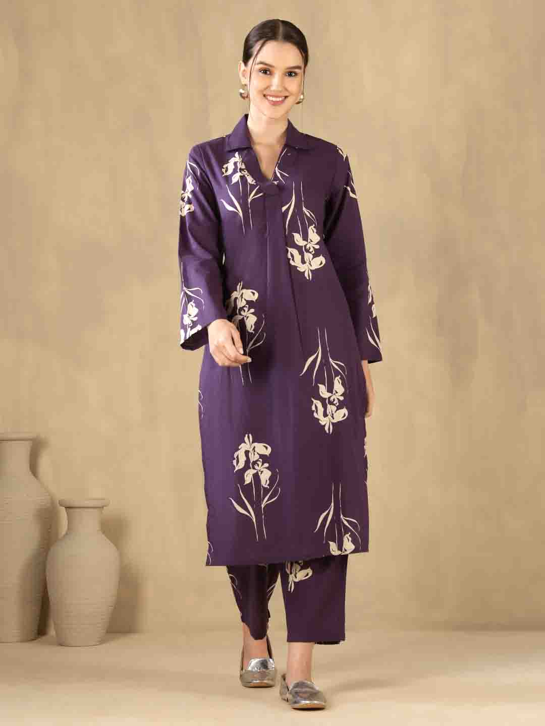Straight Pure Cotton Printed Kurta Set