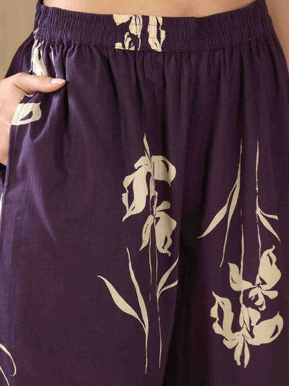 Straight Pure Cotton Printed Kurta Set
