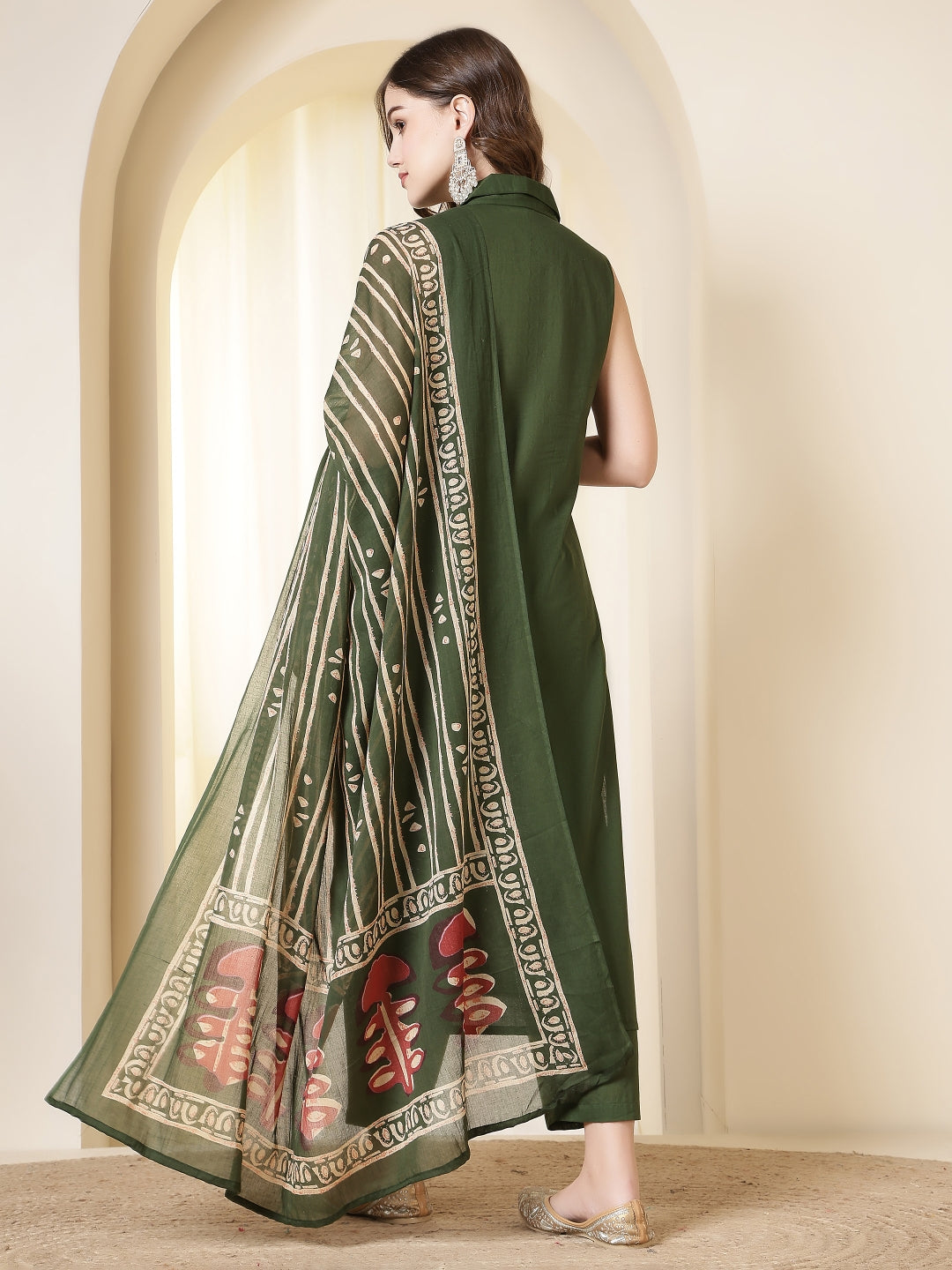 Straight Pure Cotton Dyed Kurta Set With Dupatta