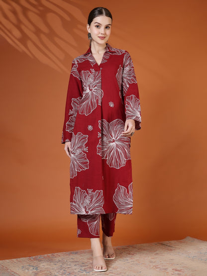 Straight Pure Cotton Printed Kurta Set