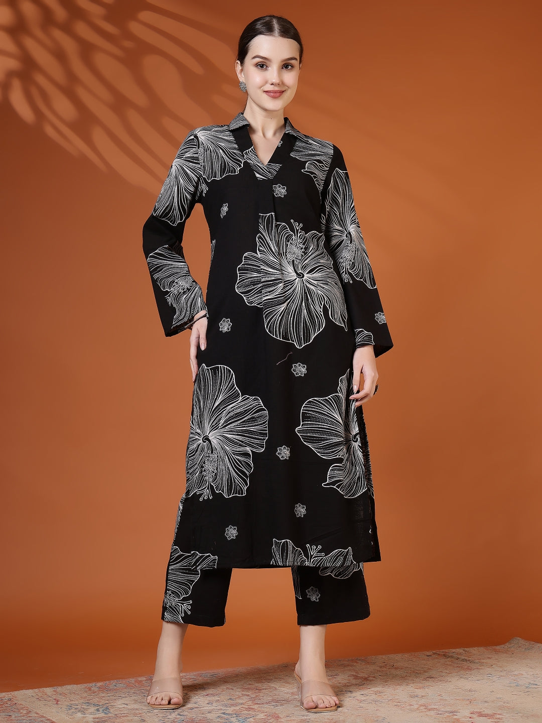 Straight Pure Cotton Printed Kurta Set