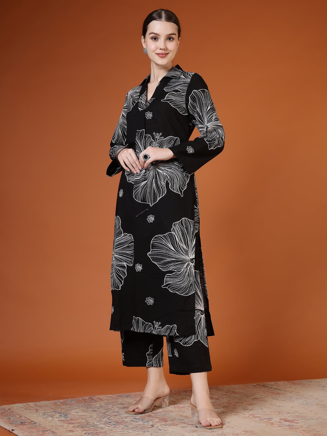 Straight Pure Cotton Printed Kurta Set