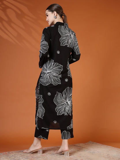 Straight Pure Cotton Printed Kurta Set