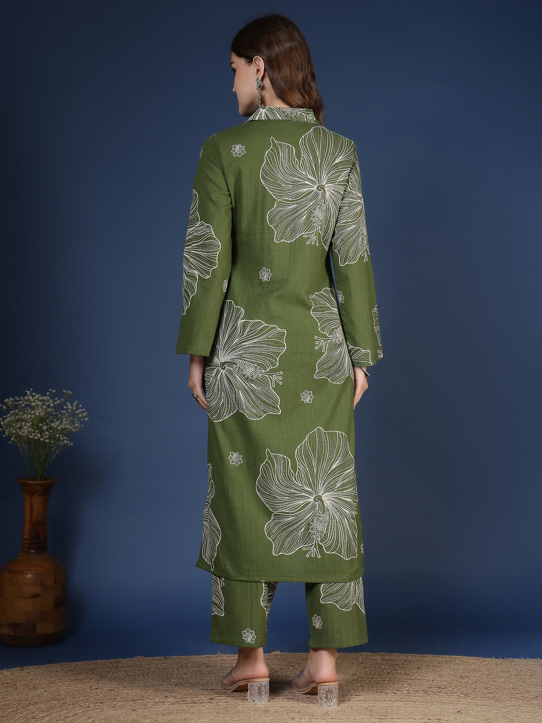 Straight Pure Cotton Printed Kurta Set