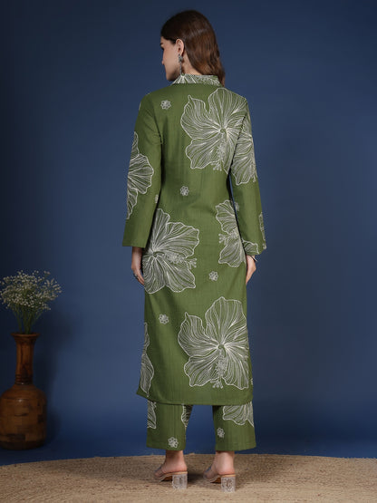 Straight Pure Cotton Printed Kurta Set