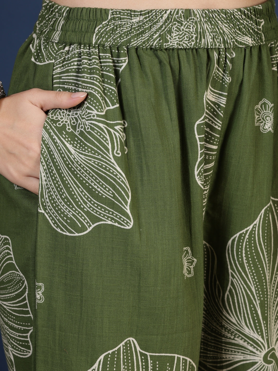 Straight Pure Cotton Printed Kurta Set