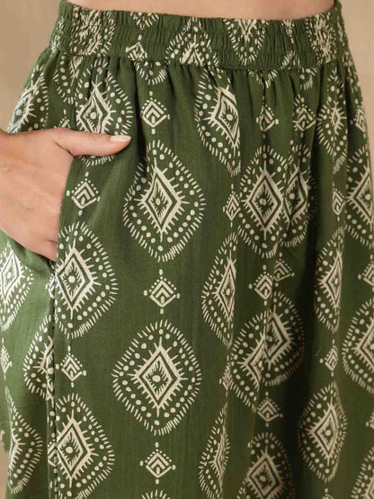 Straight Pure Cotton Printed Kurta Set