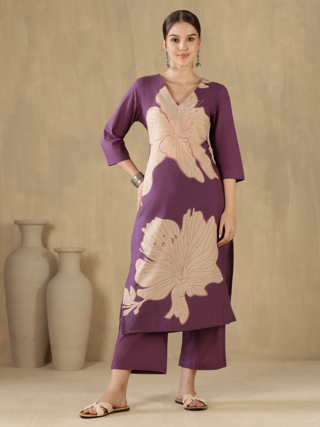 Straight Pure Cotton Printed Kurta Set