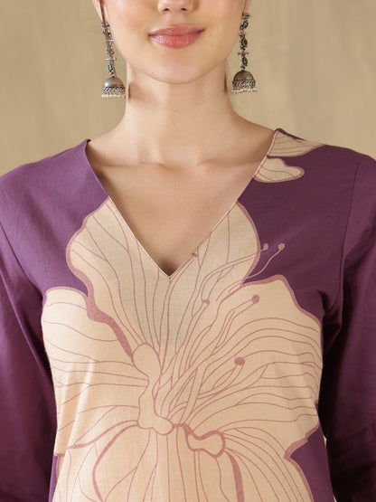 Straight Pure Cotton Printed Kurta Set