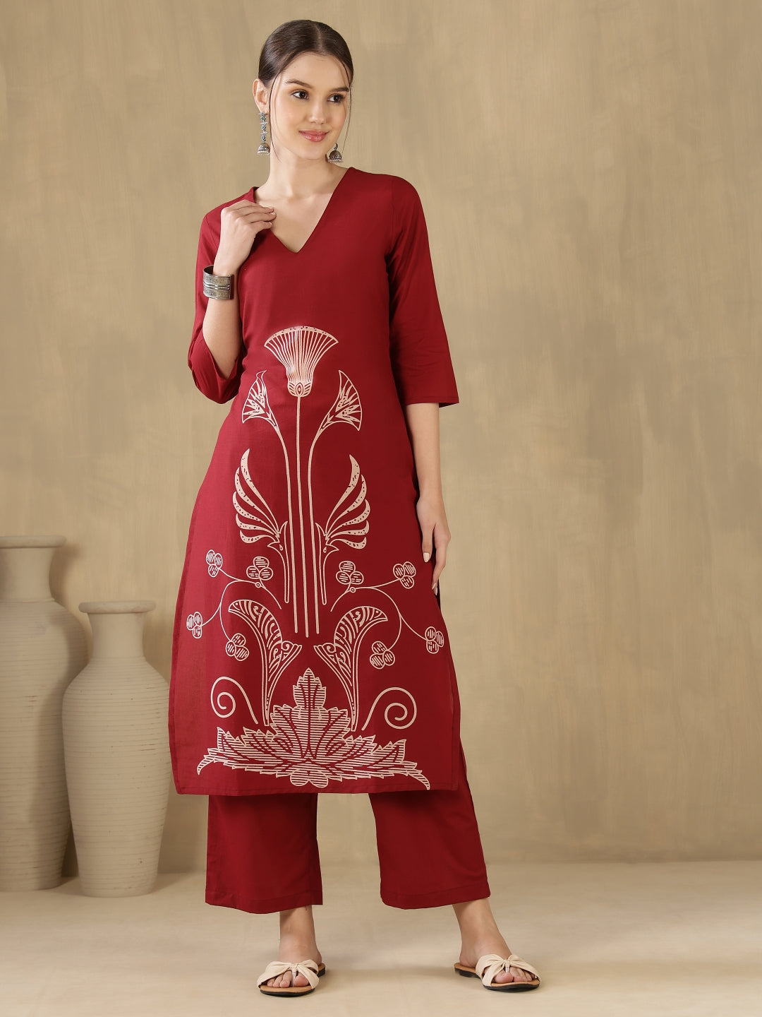 Straight Pure Cotton Printed Kurta Set