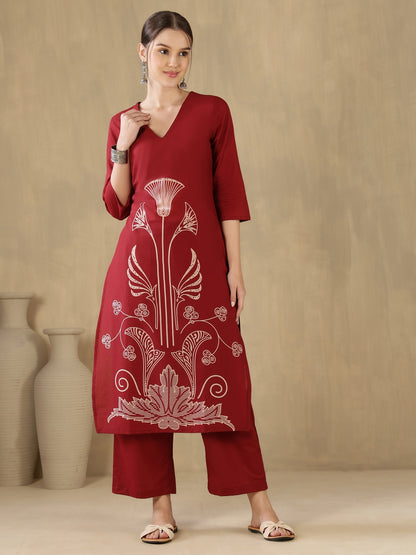 Straight Pure Cotton Printed Kurta Set