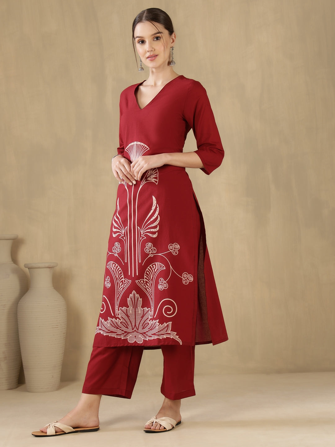Straight Pure Cotton Printed Kurta Set