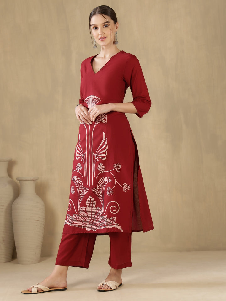Straight Pure Cotton Printed Kurta Set