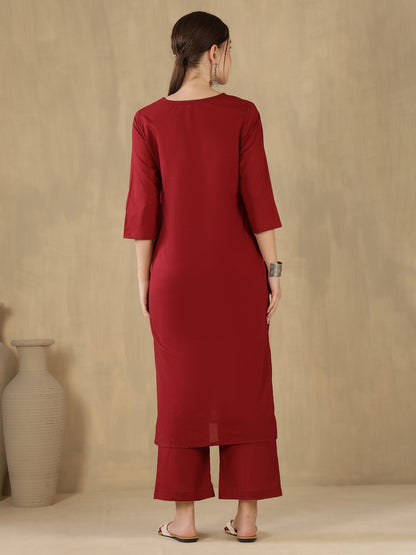 Straight Pure Cotton Printed Kurta Set
