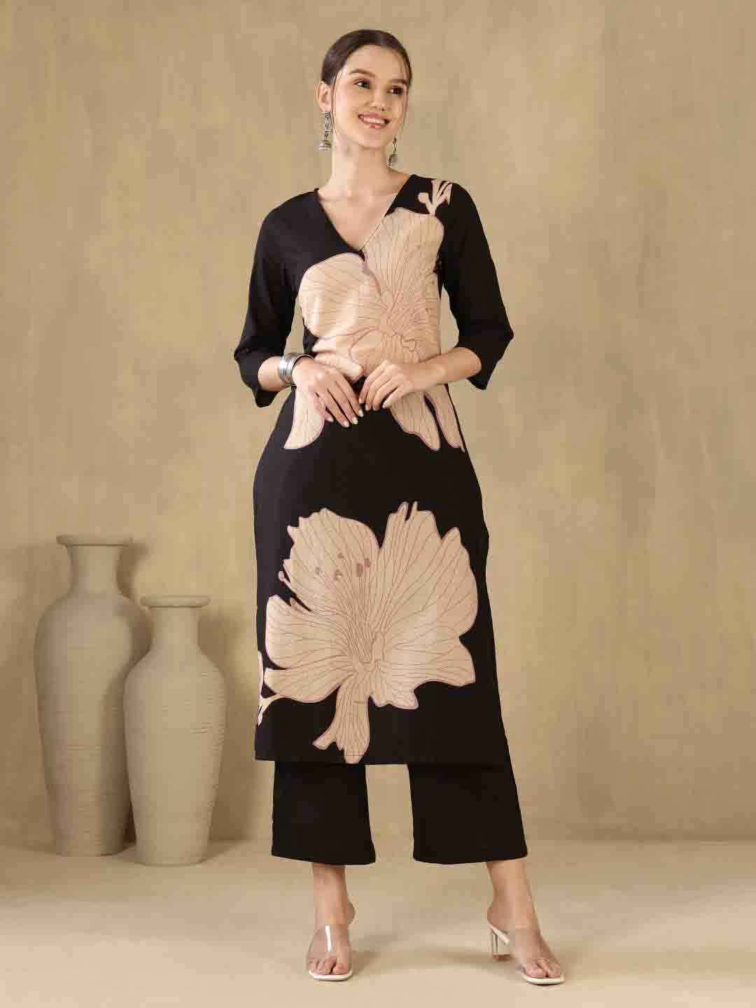 Straight Pure Cotton Printed Kurta Set