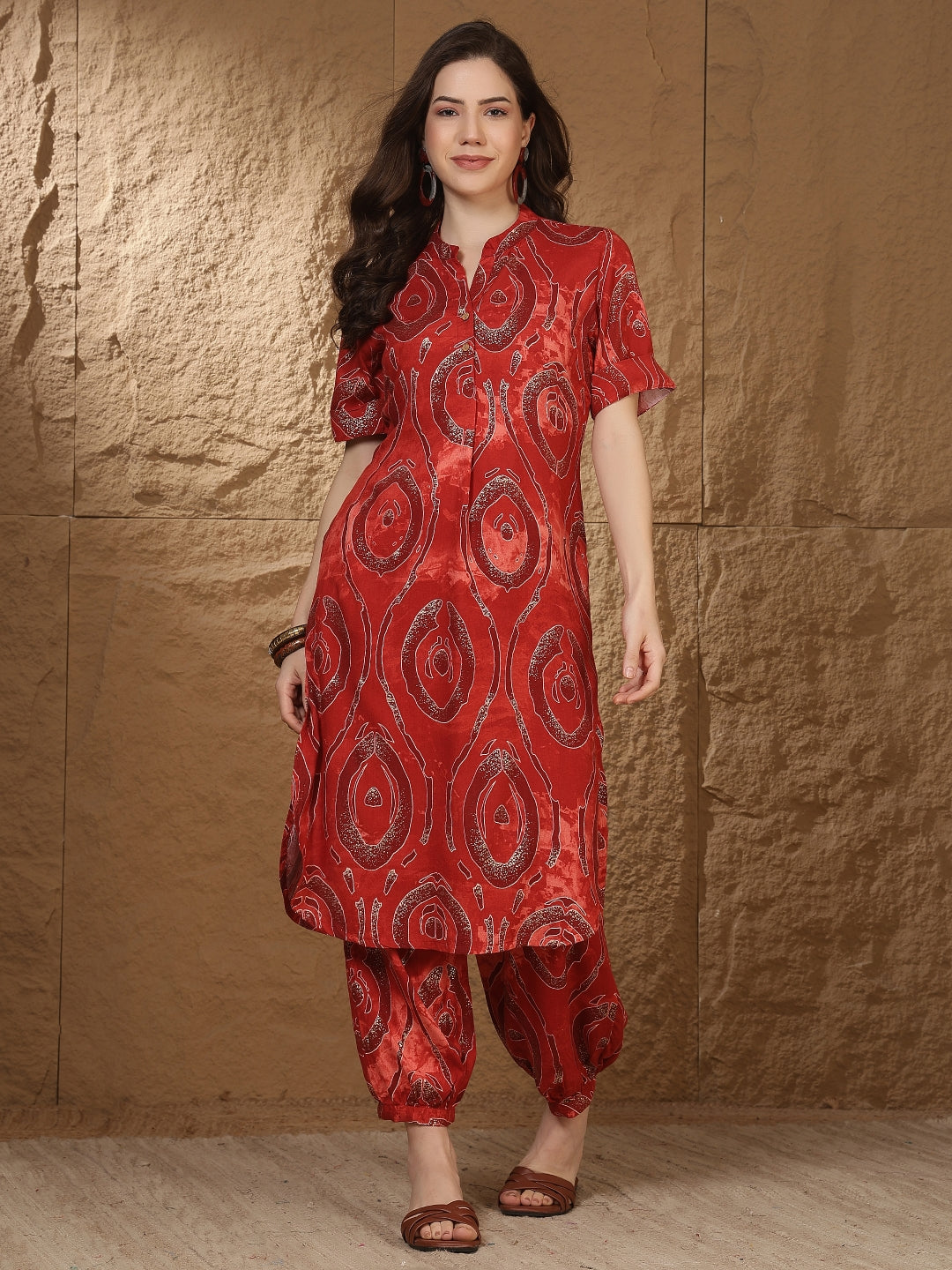 Straight Viscose Rayon Printed Kurta Set