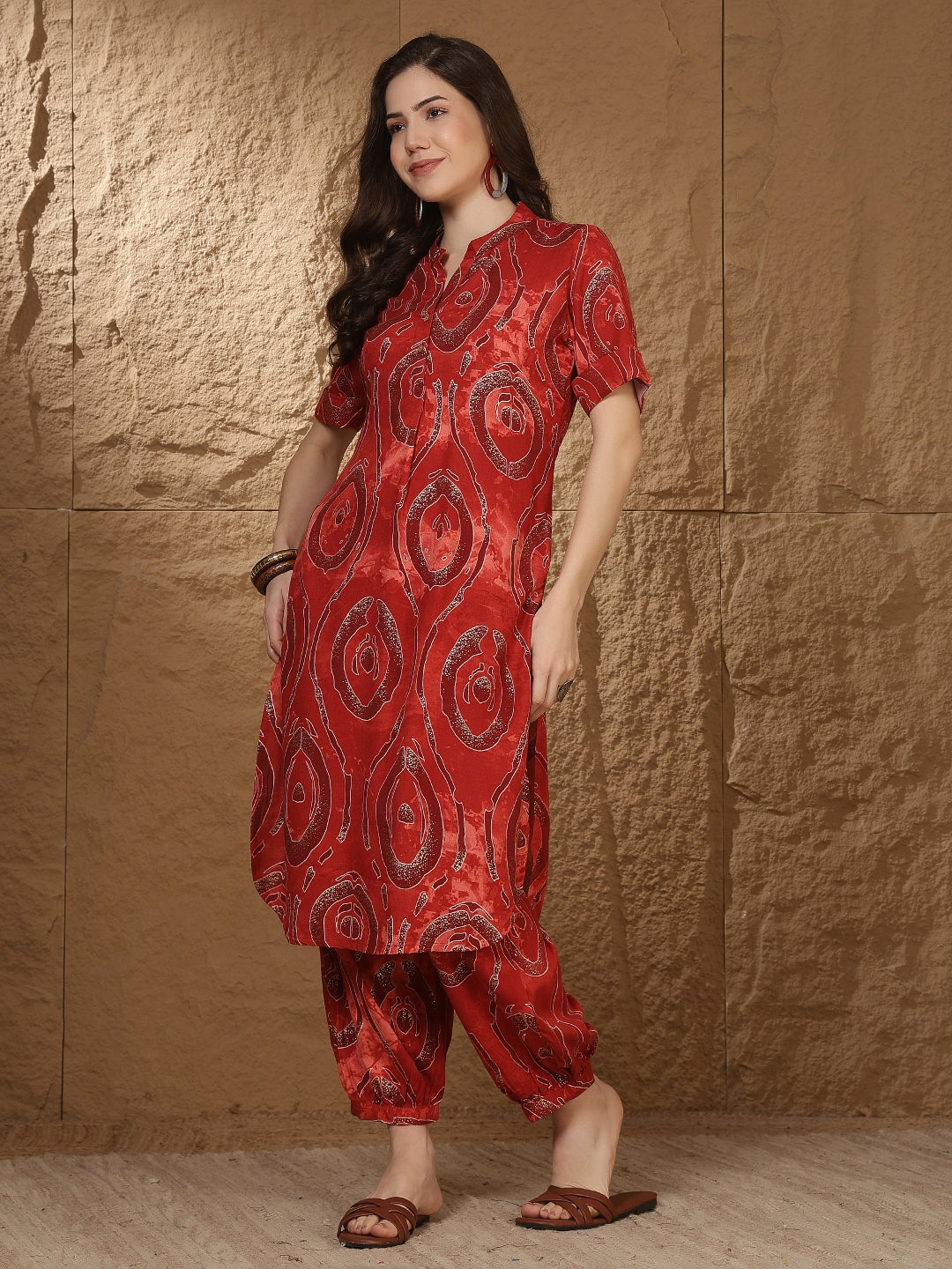 Straight Viscose Rayon Printed Kurta Set