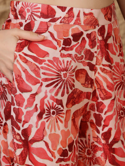 Straight Viscose Rayon Printed Kurta Set
