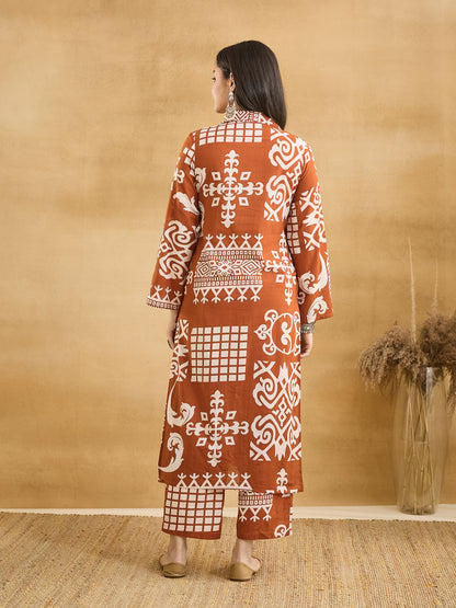 Straight Pure Cotton Printed Kurta Set