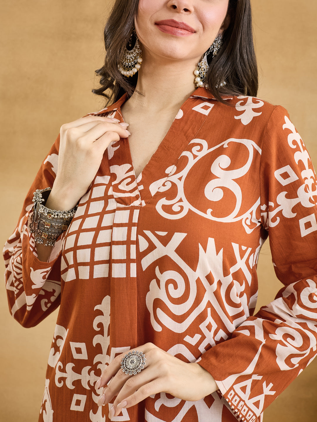 Straight Pure Cotton Printed Kurta Set