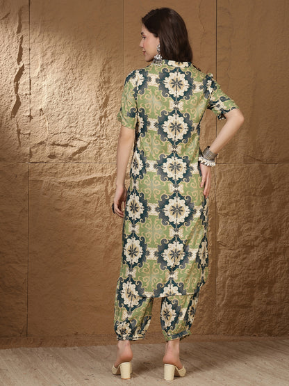 Straight Viscose Rayon Printed Kurta Set