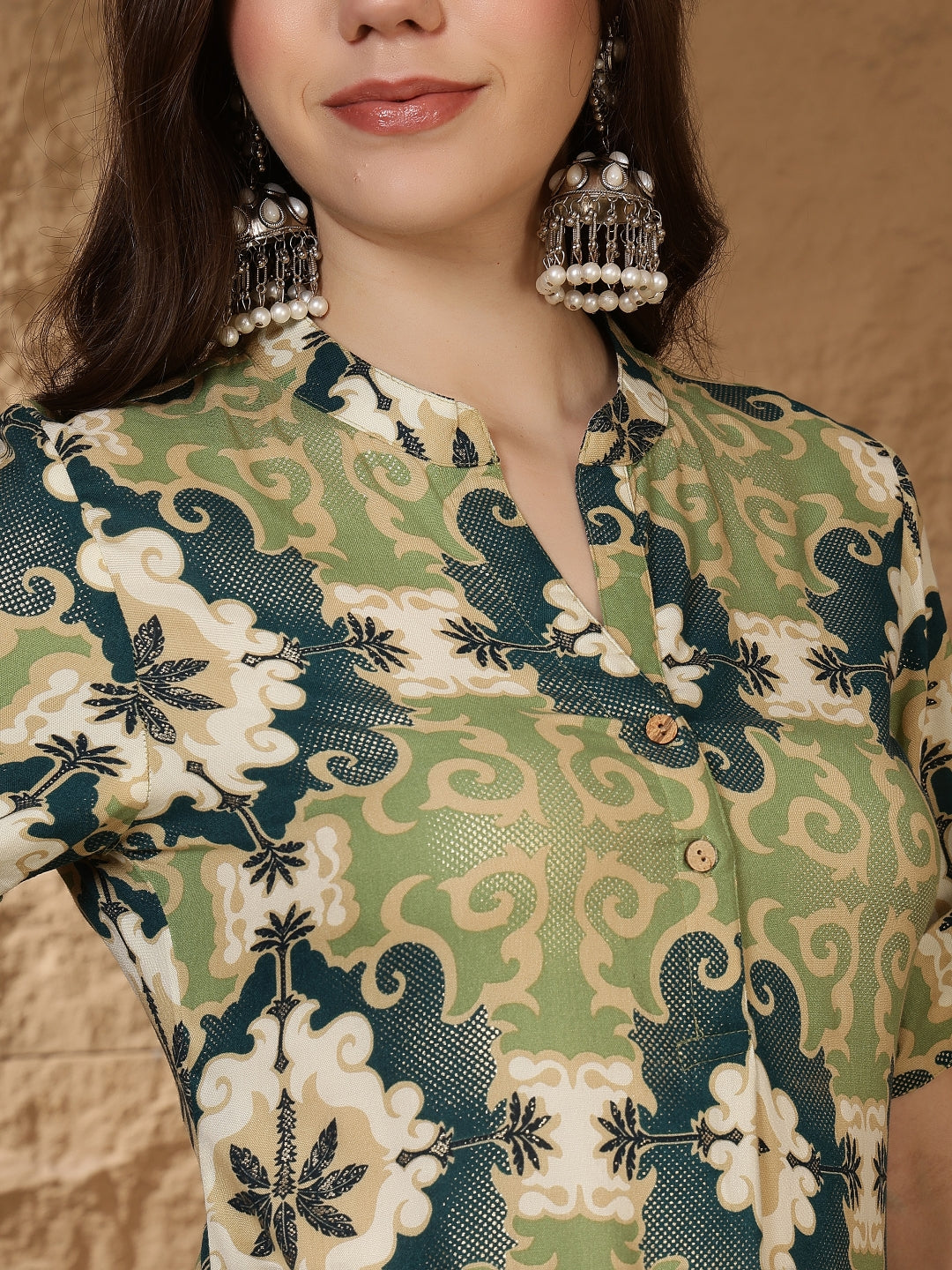 Straight Viscose Rayon Printed Kurta Set