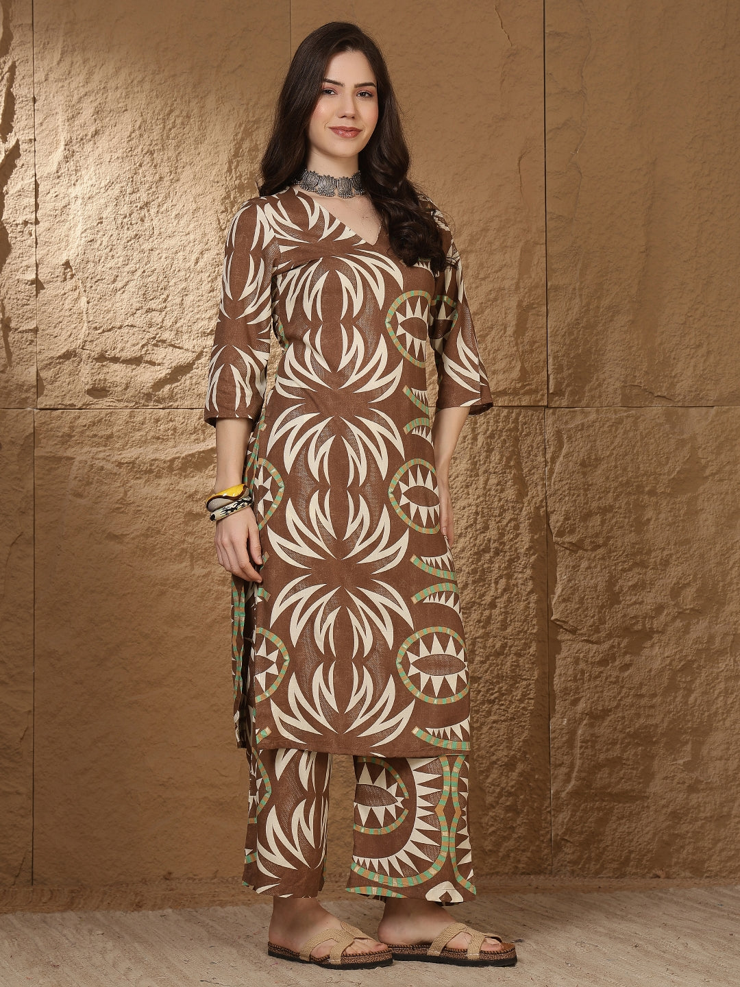 Straight Viscose Rayon Printed Kurta Set