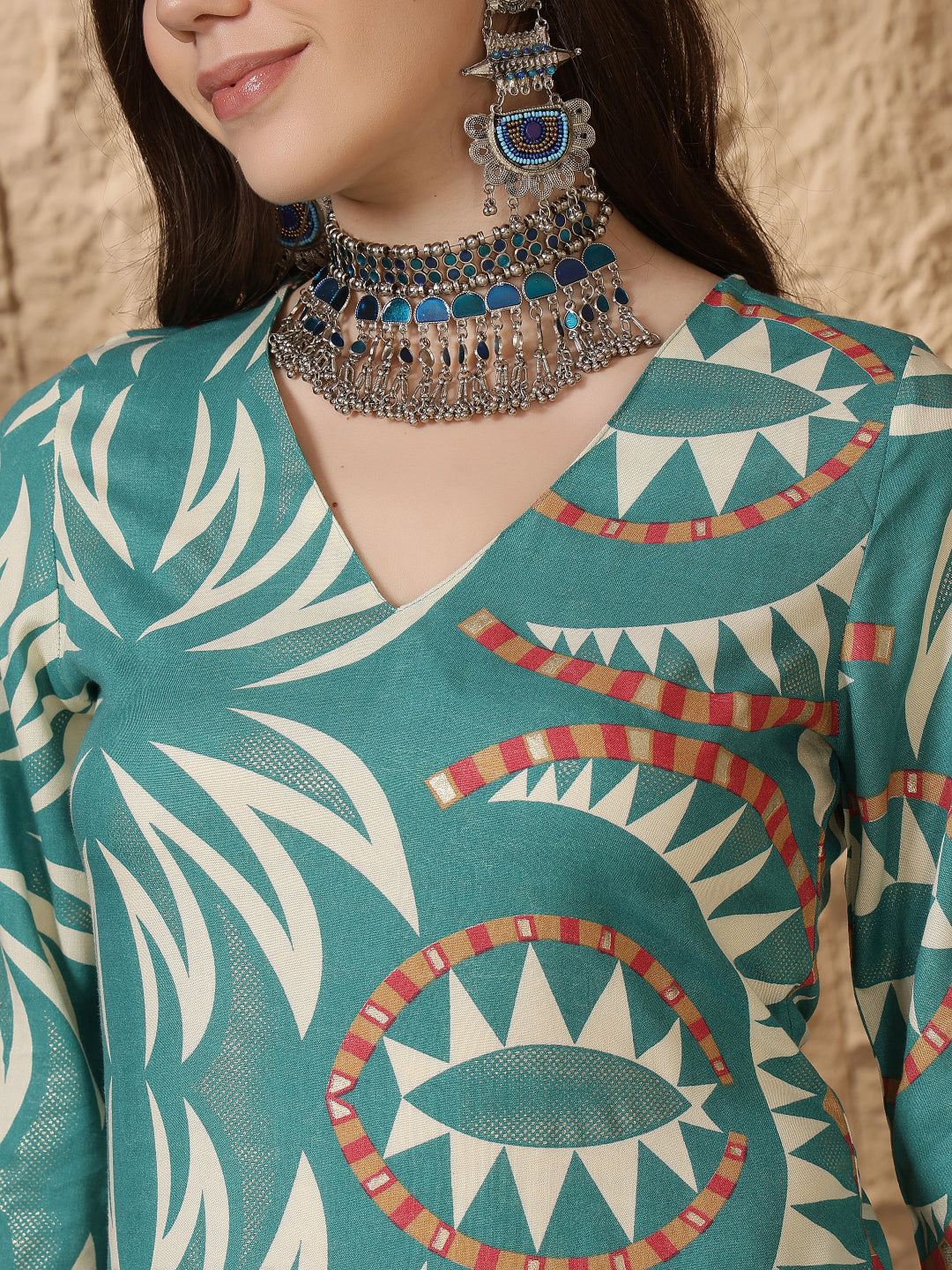 Straight Viscose Rayon Printed Kurta Set