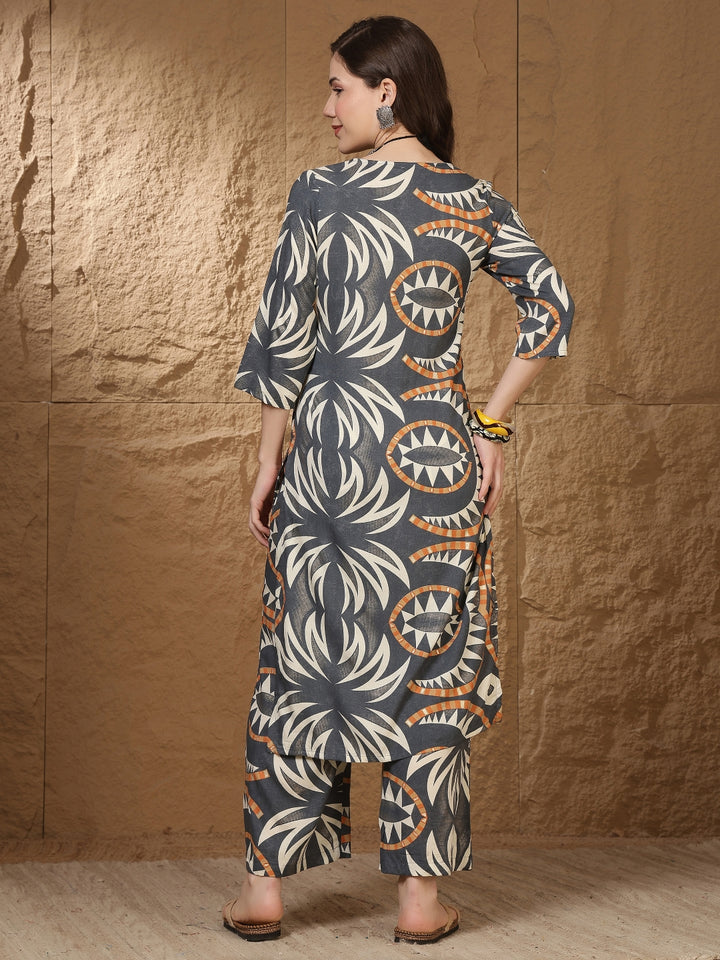 Straight Viscose Rayon Printed Kurta Set