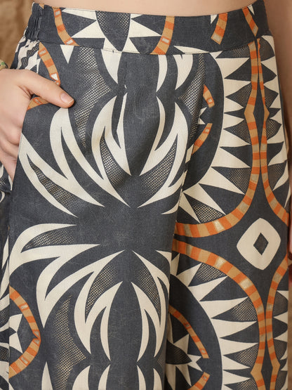 Straight Viscose Rayon Printed Kurta Set