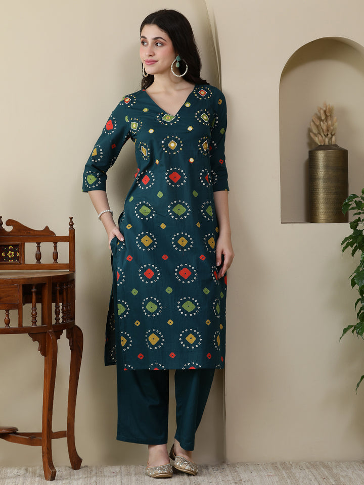 Straight Pure Cotton Printed Kurta Set With Dupatta
