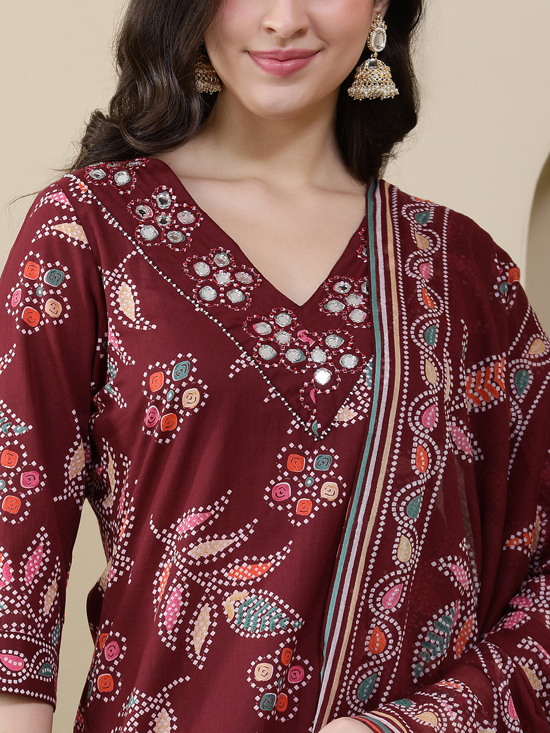 Straight Pure Cotton Printed Kurta Set With Dupatta