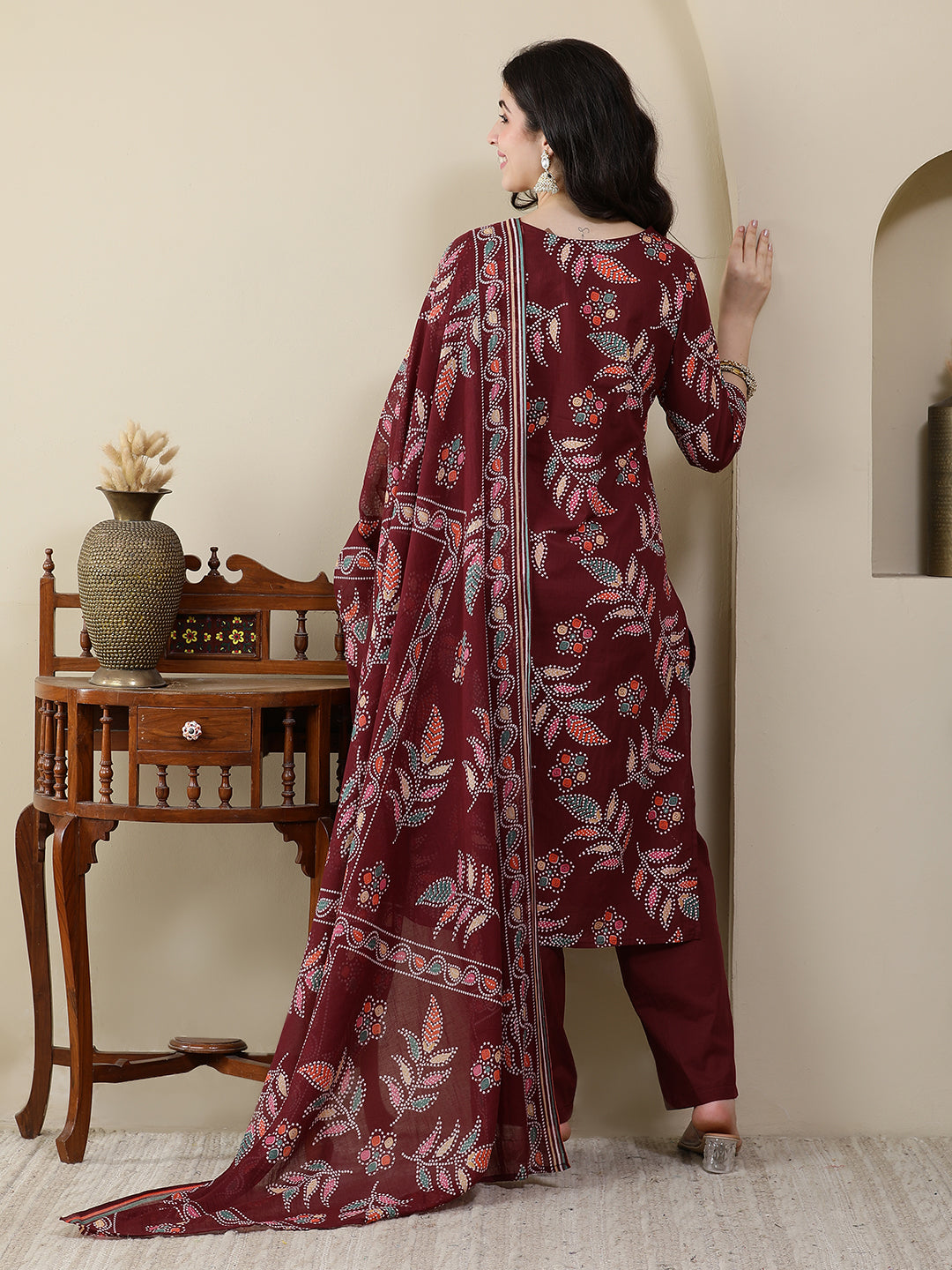 Straight Pure Cotton Printed Kurta Set With Dupatta