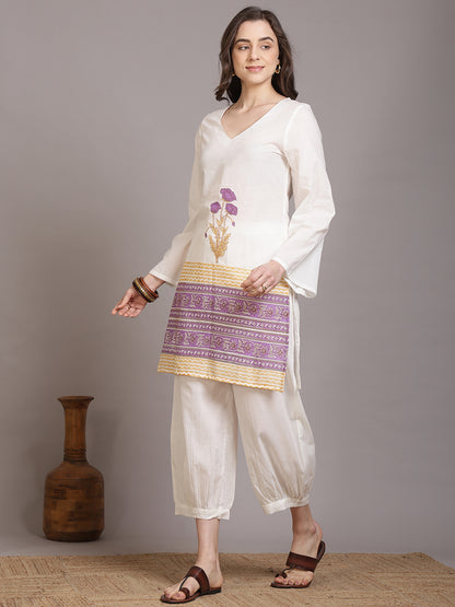 Straight Pure Cotton Printed Kurta Set