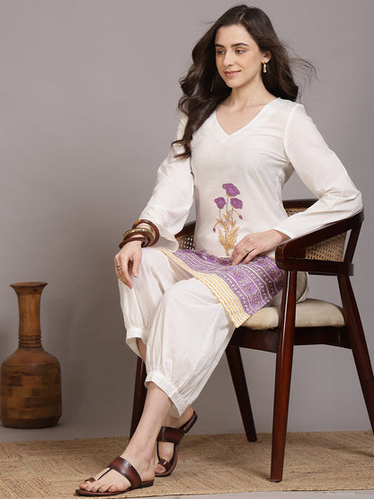 Straight Pure Cotton Printed Kurta Set